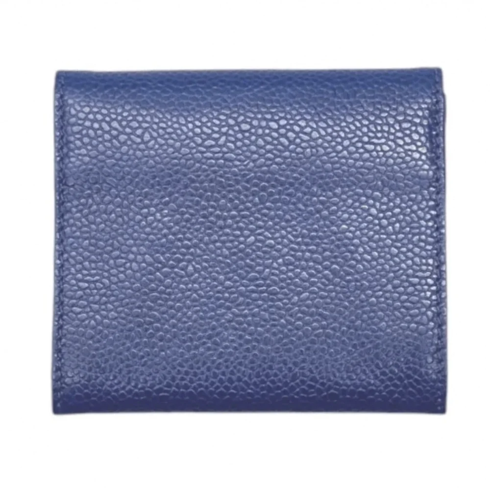 Chanel Blue Cavier Leather Card Wallet with Quilted Logo